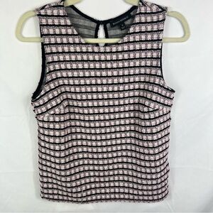 Banana Republic Women's Pink and Black Tweed Sleeveless Blouse